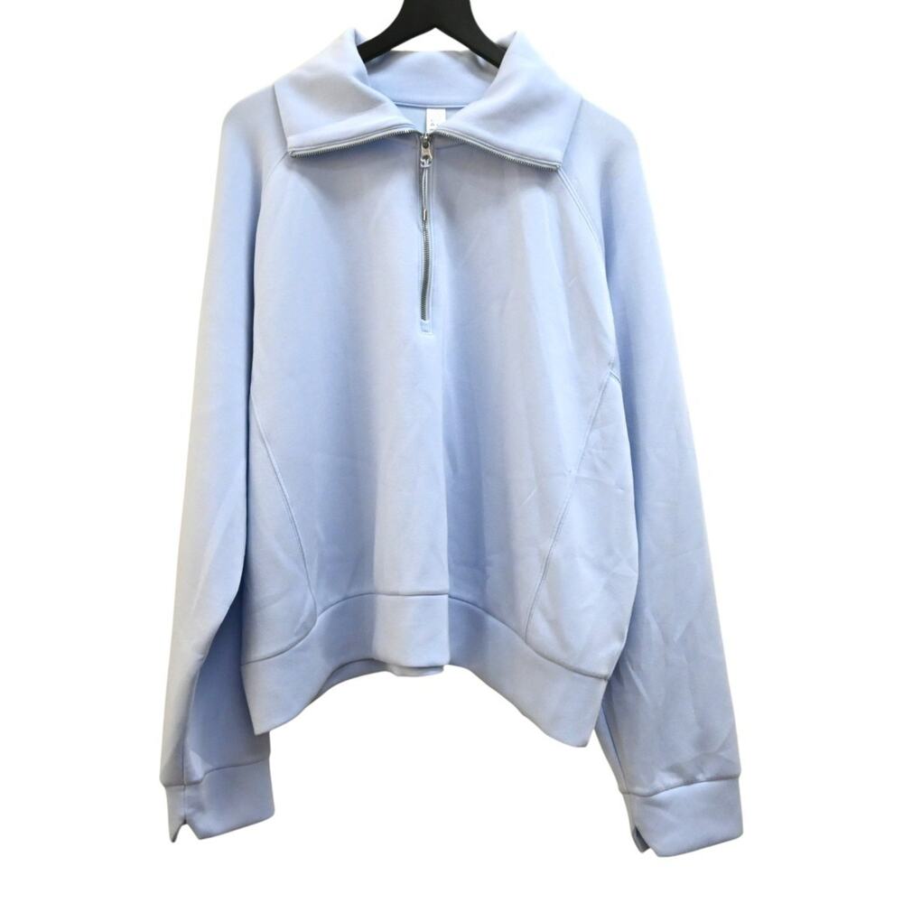 Spanx Oxford Light Blue Airessentials Half Zip Pull-Over Sweater Size 3x 50346R